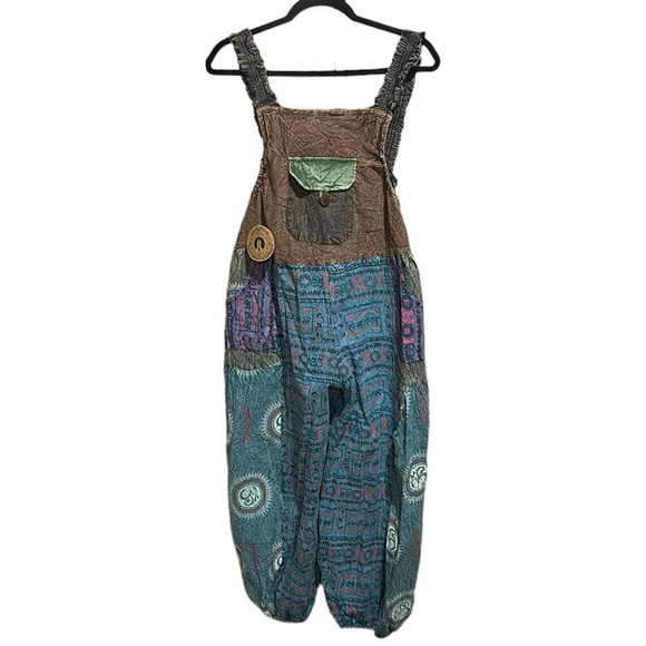 Kala Imports Patchwork Hippy Jumpsuit / Overalls Handmade in Nepal One Size NEW